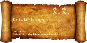Kristó Kinga névjegykártya